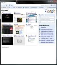 Google Chrome window at startup