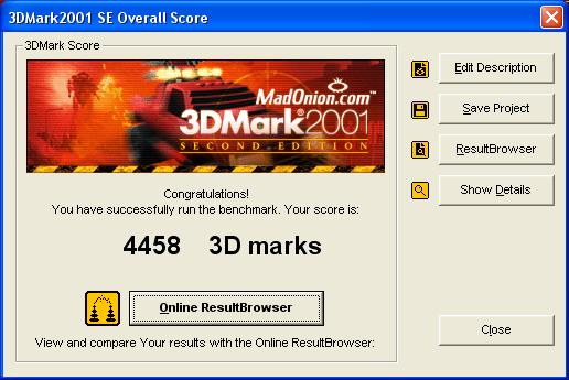 3dMark2001 Score