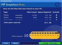 HP SimpleSave Photo - space needed