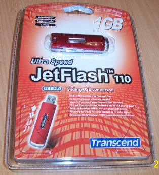 Boxed JetFlash 110 1GB Model, Click for Larger Image!