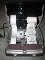 Spindle secured inside the printer