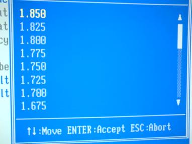 Voltage Selection Page