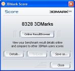 3dMark 2005 Score = 8328