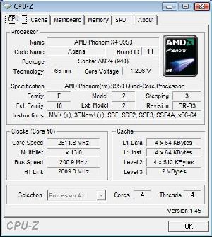 AMD Phenom 9950 CPU-Z