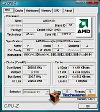 CPU-Z at Stock 2.6GHz CPU Tab