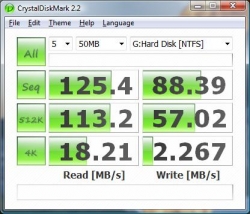 CrystalDiskMark 50MB under Vista